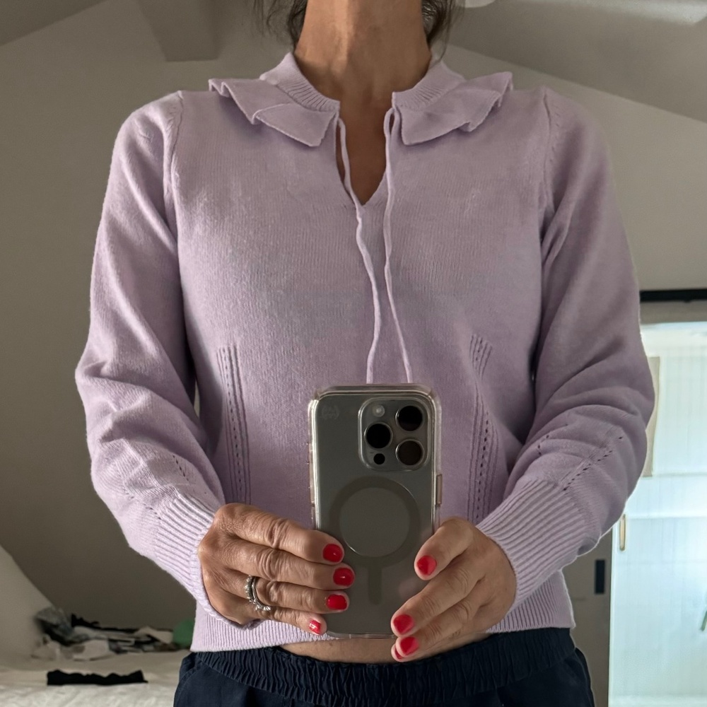 project social lightweight lavender sweater